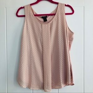 Blush top with gold metallic dots - size L